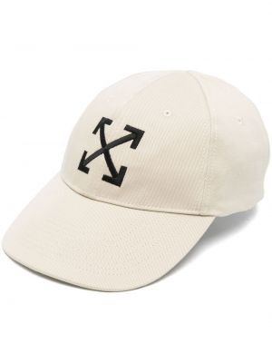 Bomull brodert cap Off-white hvit