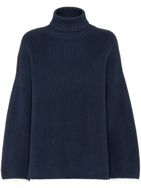 Памучен пуловер Brunello Cucinelli синьо