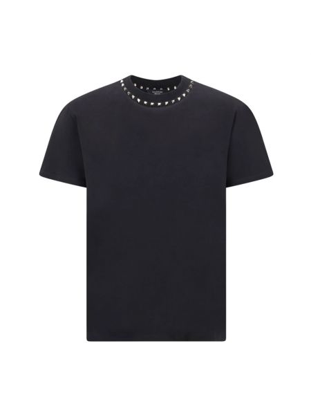 Koszulka bawełniana z ćwiekami Valentino czarna