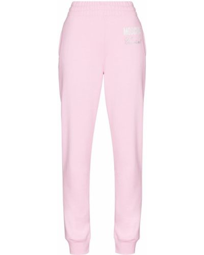 Pantalones de chándal de cristal Moschino rosa