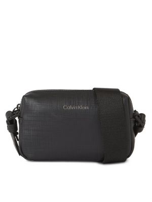 Kostkovaná taška přes rameno Calvin Klein černá