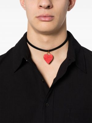 Kožený náhrdelník se srdcovým vzorem Andres Gallardo