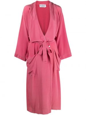 Hedvábné šaty Gianfranco Ferré Pre-owned růžové