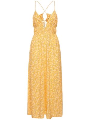 Sukienka długa z wiskozy z nadrukiem Designers Remix pomarańczowa