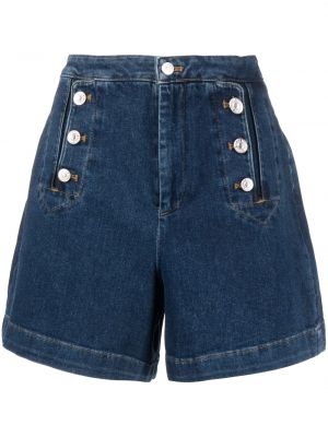 Shorts med hög midja 7 For All Mankind blå