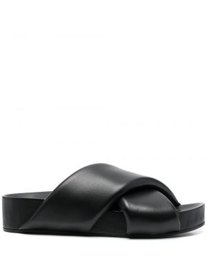 Kožené sandály Jil Sander černé