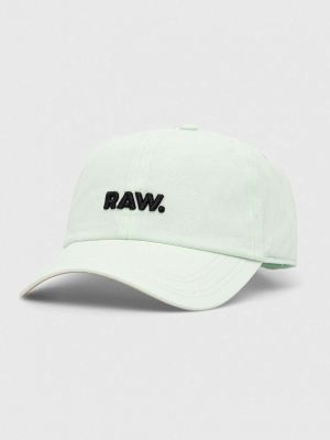 Със звездички шапка с козирки с апликация G-star Raw зелено