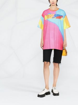 Oversize t-shirt mit print Moschino pink