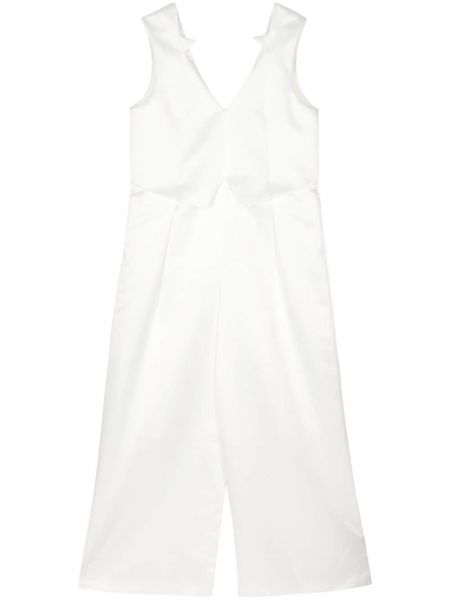 Αμάνικη σατέν ολόσωμη φόρμα Noir Kei Ninomiya λευκό