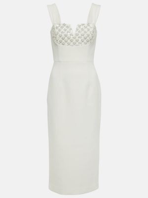 Křišťálové midi šaty Rebecca Vallance bílé