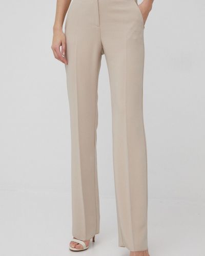 Pennyblack pantaloni femei, culoarea bej, drept, medium waist