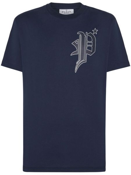 T-shirt aus baumwoll mit rundem ausschnitt Philipp Plein blau