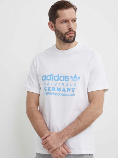 Bombažna majica Adidas Originals bež