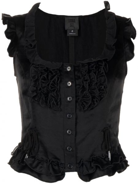 Bluza z gumbi Anna Sui črna