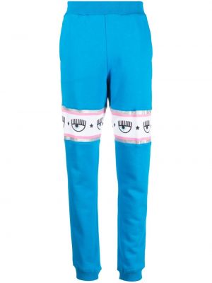 Pantaloni sport din bumbac Chiara Ferragni albastru