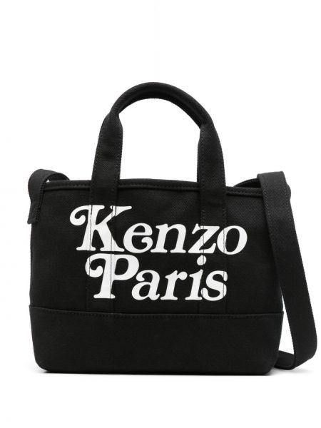 Шопинг чанта с принт Kenzo черно