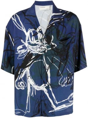 Chemise à imprimé à motifs abstraits Domrebel bleu