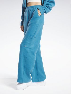 Pantaloni sport din fleece cu croială lejeră Reebok albastru