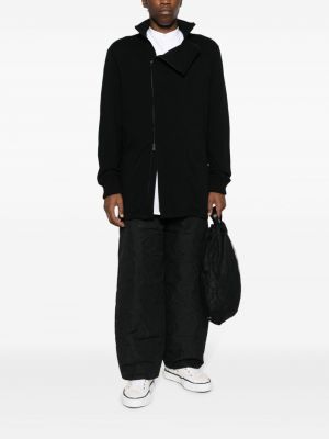 Kokvilnas džemperis ar rāvējslēdzēju Yohji Yamamoto melns