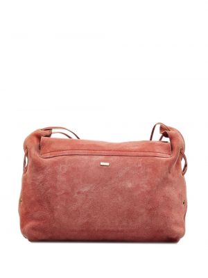Krajková semišová šněrovací taška přes rameno Gucci Pre-owned růžová