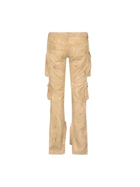 Pantalones cargo de cintura baja slim fit The Attico beige
