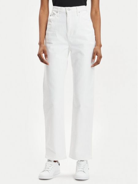 Priliehavé džínsy s rovným strihom Tommy Jeans biela