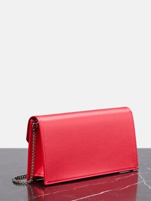 Сатенени сатенени чанта тип „портмоне“ от креп Christian Louboutin червено