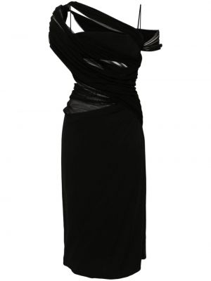 Asymetrické koktejlkové šaty Christopher Esber čierna