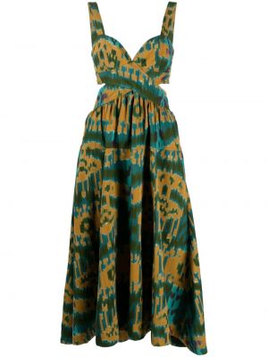 Šaty s potiskem s abstraktním vzorem Ulla Johnson žluté