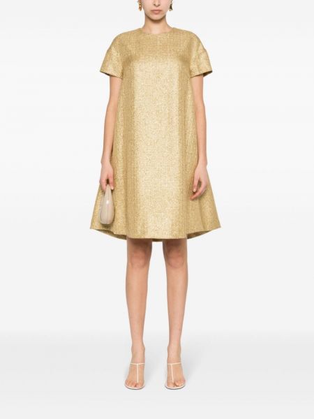 Sukienka mini plisowana Odeeh złota