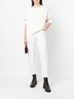Bavlněné kalhoty Lorena Antoniazzi bílé