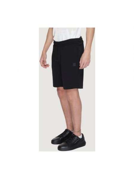 Pantalones cortos con cordones con bolsillos elegantes Boss negro