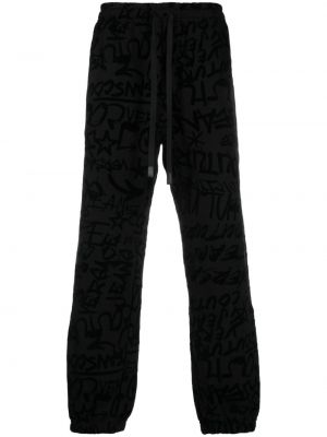 Raštuotos sportinės kelnes Versace Jeans Couture juoda