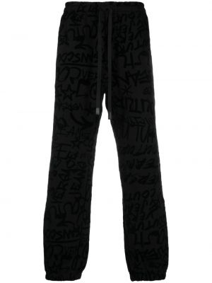 Pantaloni con stampa Versace Jeans Couture nero