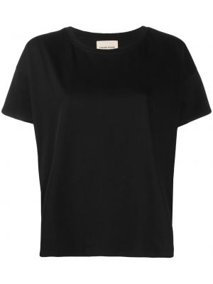 Medvilninis marškinėliai oversize Loulou Studio juoda