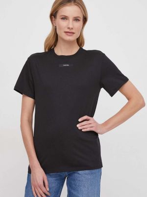 Černé bavlněné tričko Calvin Klein