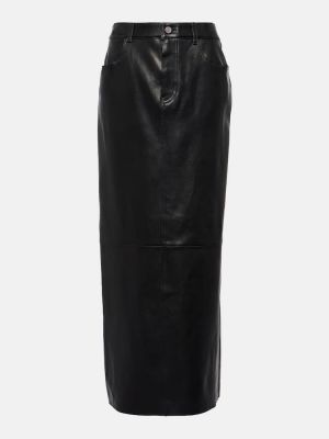Kožená sukňa Stouls čierna