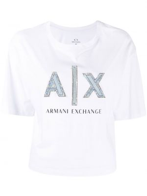 Trykt t-skjorte Armani Exchange hvit