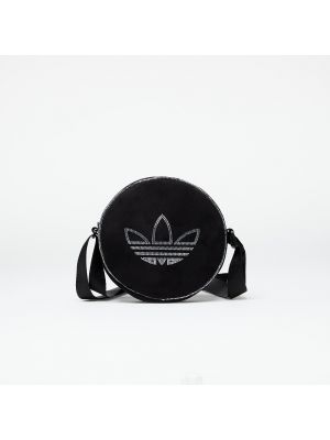 Τσάντα χιαστί σουέτ με διαφανεια Adidas Originals μαύρο