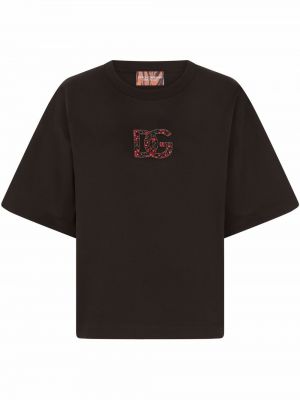 Brodert t-skjorte Dolce & Gabbana svart