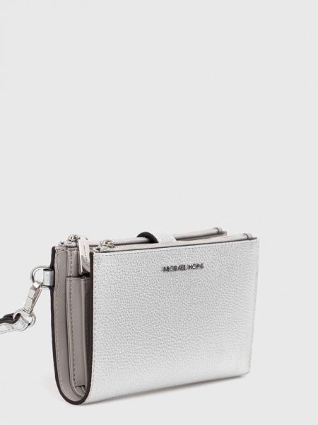 Bőr pénztárca Michael Michael Kors ezüstszínű