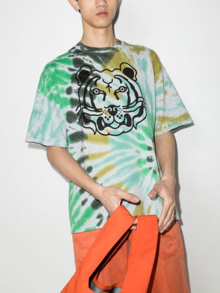T-krekls ar apdruku ar tīģera rakstu Kenzo zaļš