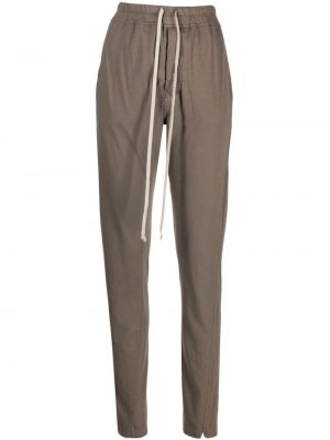 Spodnie sportowe slim fit bawełniane Rick Owens Drkshdw brązowe