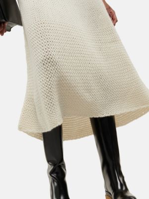 Sukienka midi wełniana z kaszmiru Chloã© biała