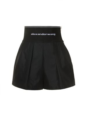 Shorts ajustées en nylon en coton Alexander Wang beige
