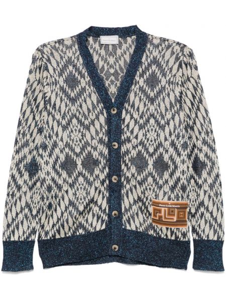 Cardigan med print i jacquard stof Pierre-louis Mascia blå