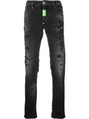 Nødlidende skinny jeans Philipp Plein grå