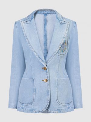 Пиджак с вышивкой Etro голубой