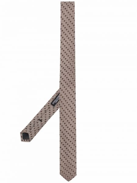 Corbata con estampado de rombos Dolce & Gabbana marrón