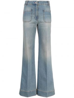 Zvonové džíny Victoria Beckham modré